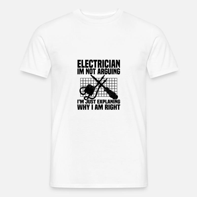 Elektriekr Sprüche | Handwerker Azubi Geschenkidee - Männer T-Shirt - Weiß