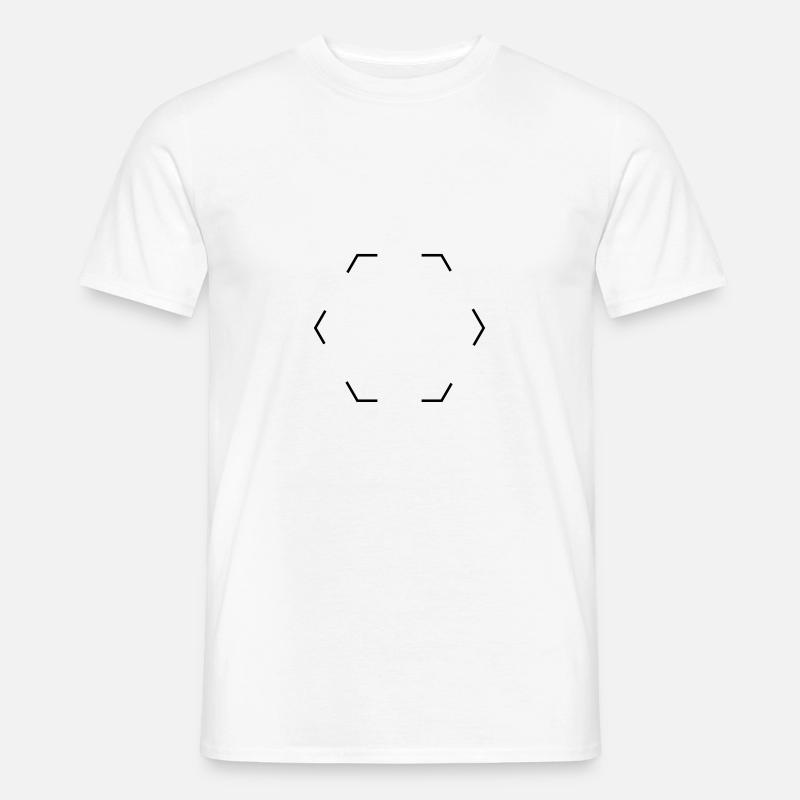 Hexagon gestrichelt - Männer T-Shirt - Weiß