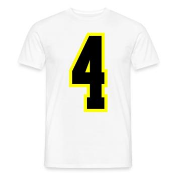 Justaucorps à 4 chiffres - T-shirt homme - blanc - Devant - AI Model Male 178 dark (178cm)