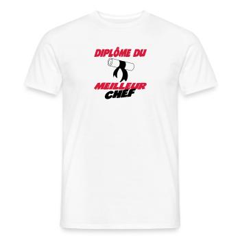 Diplôme du meilleur chef 222 - T-shirt homme - blanc - Devant - AI Model Male 178 dark (178cm)