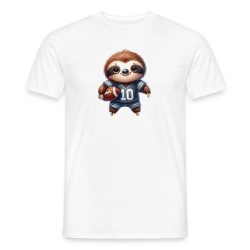 Mignon paresseux jouant au football américain - T-shirt homme - blanc - Devant - AI Model Male 178 dark (178cm)