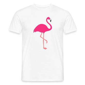 Flamingo - design animal - T-shirt homme - blanc - Devant - AI Model Male 178 dark (178cm)
