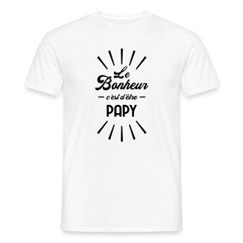 Papy Papi Grand Père Grand-Père Famille Noël - Men's T-Shirt - white - Front - AI Model Male 178 dark (178cm)