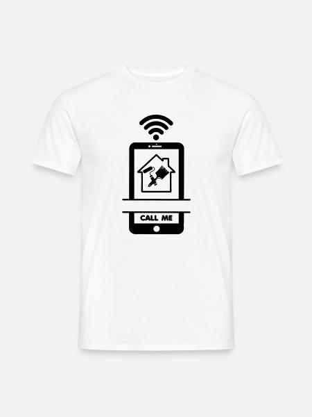 Anruf Telefon Hausmalerei - Männer T-Shirt - Weiß