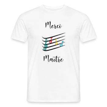 MAÎTRE. MERCI. MERCI MAÎTRE. CADEAU MAÎTRE - T-shirt homme - blanc - Devant - AI Model Male 178 dark (178cm)