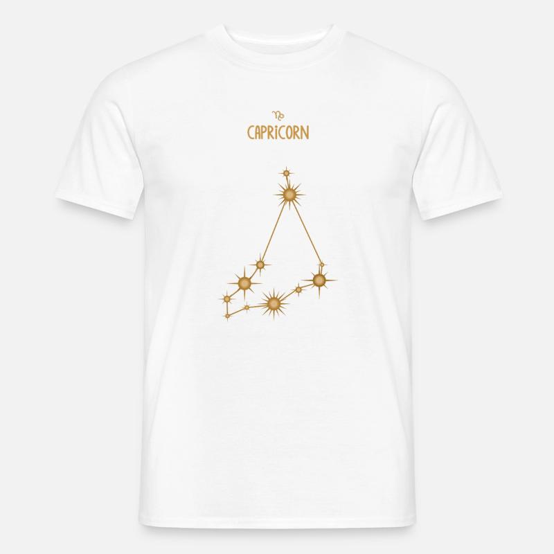 Steinbock Sternzeichen Sternbild Sternbild Golden - Männer T-Shirt - Weiß