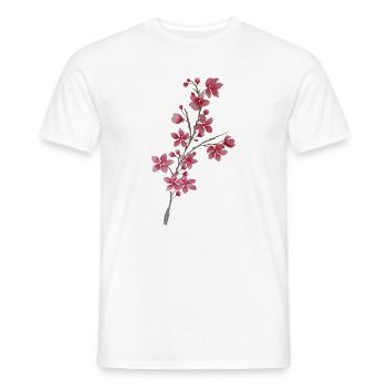 Rameau de cerisier  - T-shirt homme - blanc - Devant - AI Model Male 178 dark (178cm)