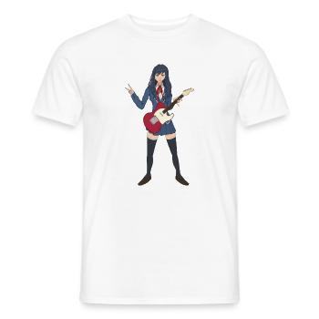 Anime Guitare Fille Waifu Mignon Musicien Kawaii - T-shirt homme - blanc - Devant - AI Model Male 178 dark (178cm)