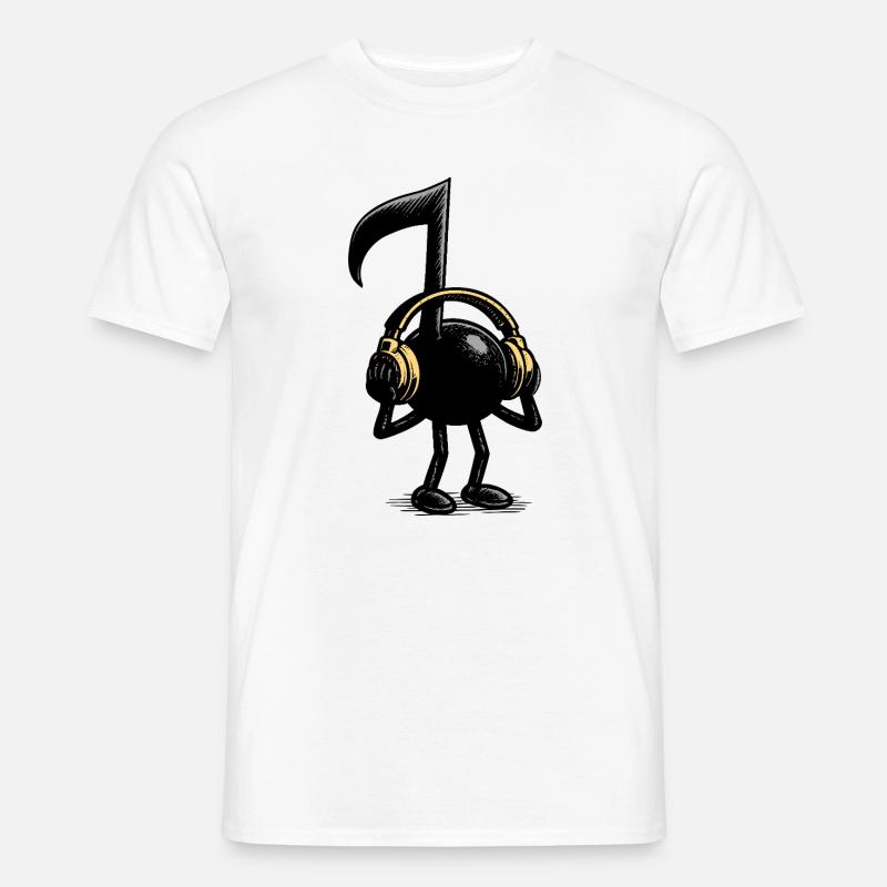 Musiknote - Männer T-Shirt - Weiß