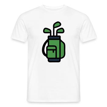 Golf Bag Golf Bag Golfer Golf Club Tournament - Men's T-Shirt - white - Front - AI Model Male 178 dark (178cm)