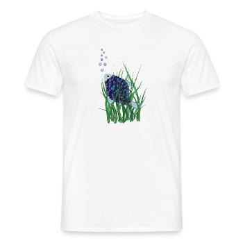 Abstrakter Fisch im Unterwasser Seegras Design - Männer T-Shirt - Weiß - Vorne - AI Model Male 178 dark (178cm)