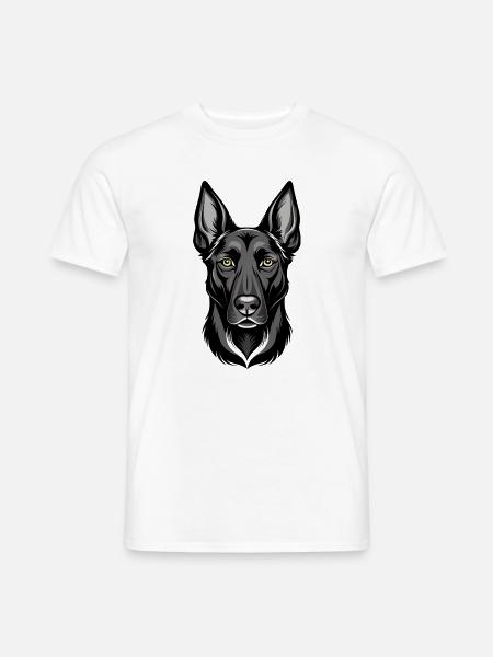 Belgischer Malinois-Hundekopf - Männer T-Shirt - Weiß