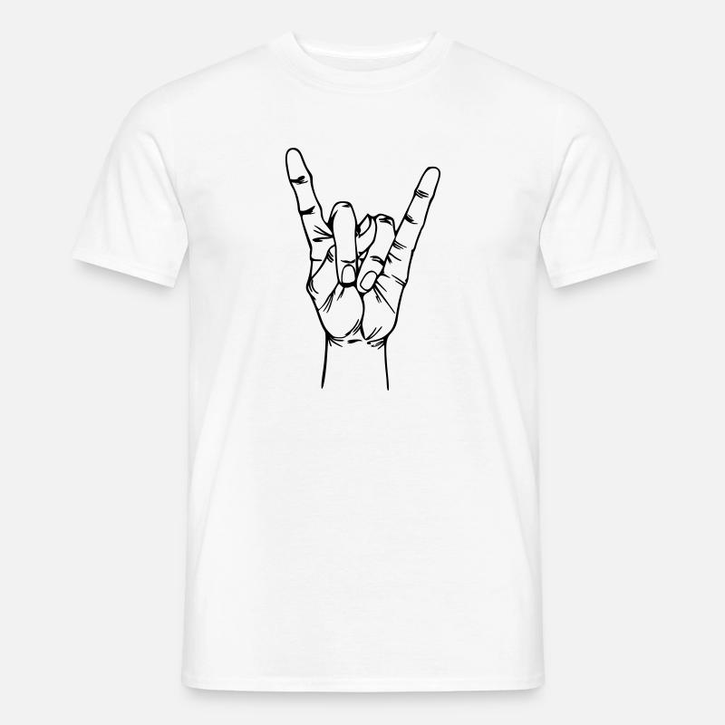 Metal Hand - Männer T-Shirt - Weiß