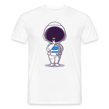 Astronaute Rainbow Heart LGBTQ Gay Pride - T-shirt homme - blanc - Devant - AI Model Male 178 dark (178cm)