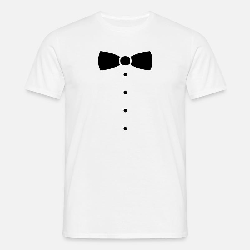 Fliege oder Krawatte Kostüm. - Männer T-Shirt - Weiß