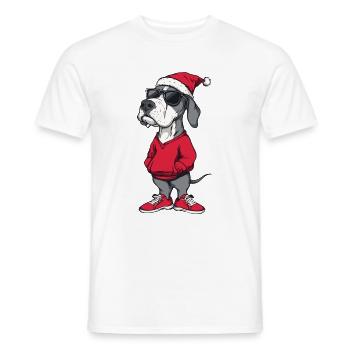 Dogue Allemand Chien Noël Noël - T-shirt homme - blanc - Devant - AI Model Male 178 dark (178cm)
