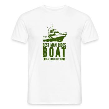 Boot Jacht Luxus Angler Angelrute Sportfischer - Männer T-Shirt - Weiß - Vorne - AI Model Male 178 dark (178cm)