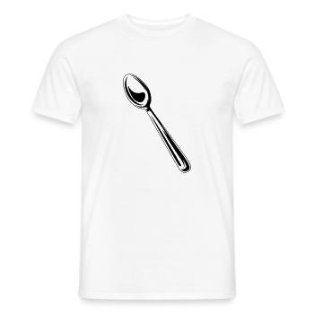 cutlery symbol spoon - Men's T-Shirt - white - Front - AI Model Male 178 dark (178cm)