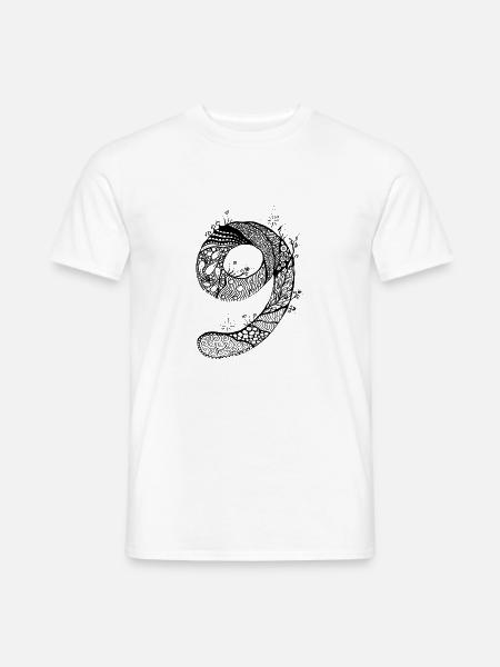 9 Zahl Zen - Männer T-Shirt - Weiß