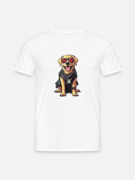 Rock Dog Labrador Music Heavy Metal - Männer T-Shirt - Weiß