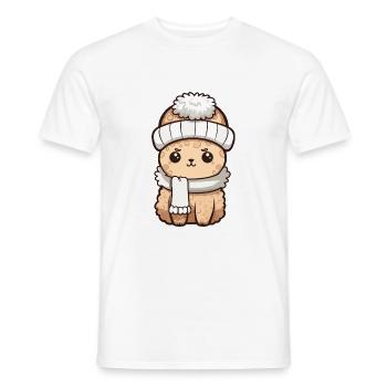 Bande dessinée Alpaga Winter Animal Baby Bande dessinée - T-shirt homme - blanc - Devant - AI Model Male 178 dark (178cm)