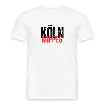 Köln Nippes schwarz-rote Schrift - Männer T-Shirt - Weiß - Vorne - AI Model Male 178 dark (178cm)