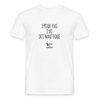 Water Skiing - Wasserski - Ski Nautique - Sport - Men's T-Shirt - white - Front - AI Model Male 178 dark (178cm)