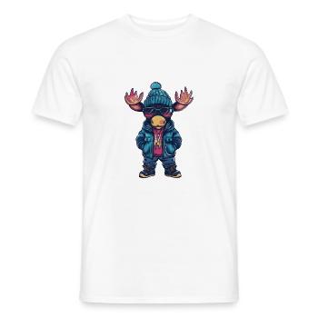 Orignal d’hiver - T-shirt homme - blanc - Devant - AI Model Male 178 dark (178cm)