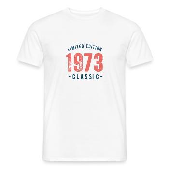Year of construction: 1973 - Men's T-Shirt - white - Front - AI Model Male 178 dark (178cm)