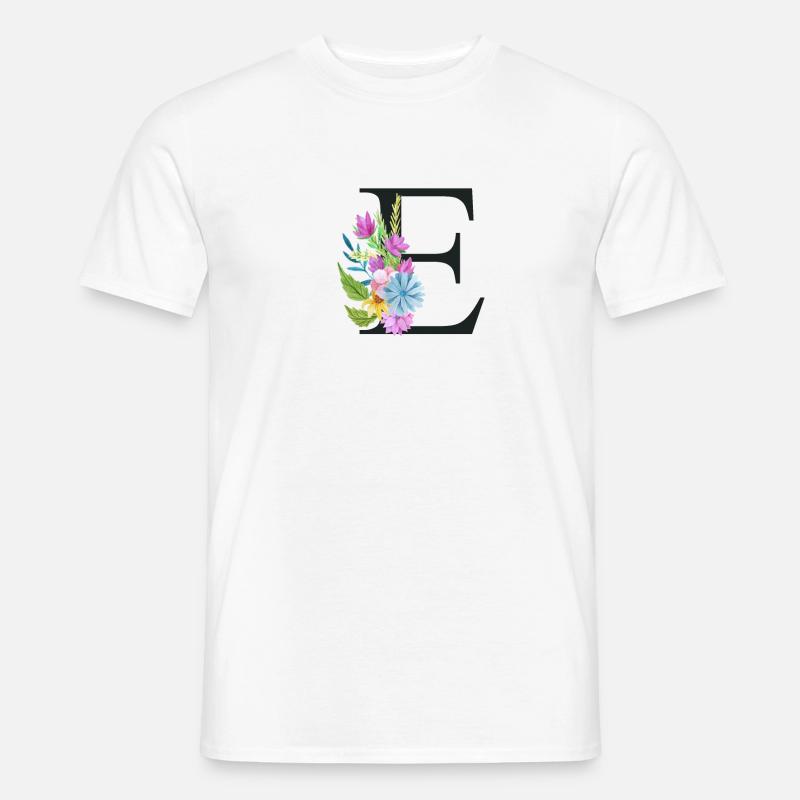 E Buchstabe Schwarz - Männer T-Shirt - Weiß