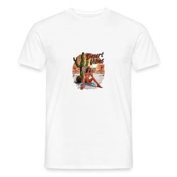 Sonnenuntergang Desert Vibes Urlaub Abenteuer - Männer T-Shirt - Weiß - Vorne - AI Model Male 178 dark (178cm)