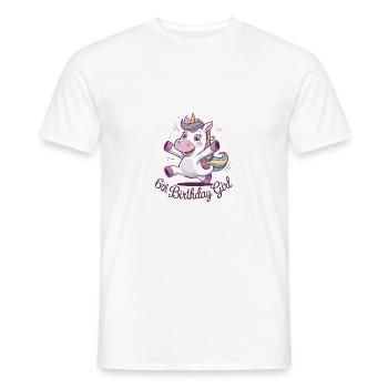Anniversaire Fille 6 Ans Licorne - T-shirt homme - blanc - Devant - AI Model Male 178 dark (178cm)