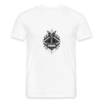 Wikinger Tribal Axt Runen Kunst mit Raben und - Männer T-Shirt - Weiß - Vorne - AI Model Male 178 dark (178cm)