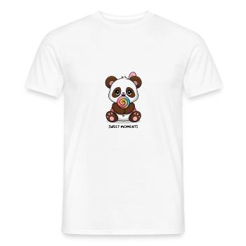 Sweet Moments Panda with Lollipop Candy - Men's T-Shirt - white - Front - AI Model Male 178 dark (178cm)