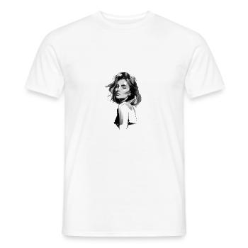 Elegante Monochrome Porträtkunst für Stilbewusste - Männer T-Shirt - Weiß - Vorne - AI Model Male 178 dark (178cm)