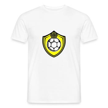 Fussball Logo Schild Mannschaft - Männer T-Shirt - Weiß - Vorne - AI Model Male 178 dark (178cm)