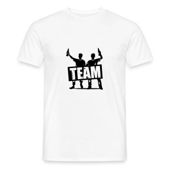 Team Party Drinkers Celebrating Birthday - Men's T-Shirt - white - Front - AI Model Male 178 dark (178cm)