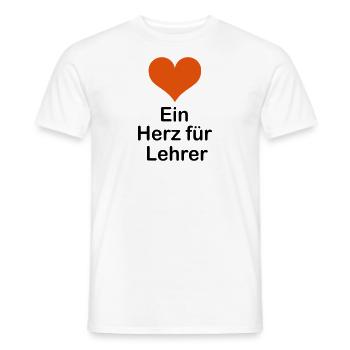 Ein Herz für Lehrer - Männer T-Shirt - Weiß - Vorne - AI Model Male 178 dark (178cm)