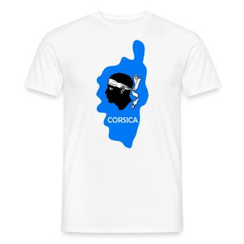 Corse Île France Carte bleue - T-shirt homme - blanc - Devant - AI Model Male 178 dark (178cm)