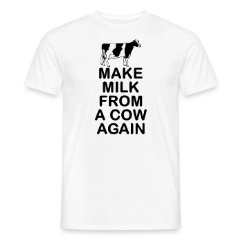 Refaire du lait d’une vache - T-shirt homme - blanc - Devant - AI Model Male 178 dark (178cm)