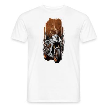 Velocity Rush: Racing Bike Design - Men's T-Shirt - white - Front - AI Model Male 178 dark (178cm)