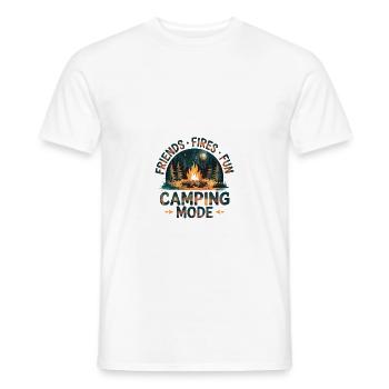 Camping Mode Amis Feu Fun Forêt - T-shirt homme - blanc - Devant - AI Model Male 178 dark (178cm)