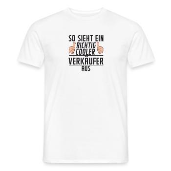Verkäufer | lustiger Spruch | Kollege Verkaufsjob - Männer T-Shirt - Weiß - Vorne - AI Model Male 178 dark (178cm)