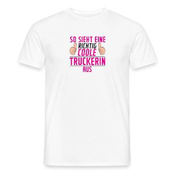 Truckerin | LKW Fahrerin | | Humor - Männer T-Shirt - Weiß - Vorne - AI Model Male 178 dark (178cm)