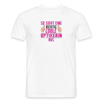 Optikerin | Spruch Humor | | Augenoptik - Männer T-Shirt - Weiß - Vorne - AI Model Male 178 dark (178cm)