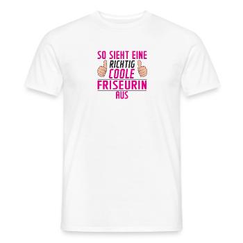 Friseurin | Spruch | Friseuse | Frisörin - Männer T-Shirt - Weiß - Vorne - AI Model Male 178 dark (178cm)