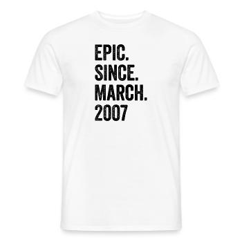 16 Years Epic Since March 2007 16th Birthday - Men's T-Shirt - white - Front - AI Model Male 178 dark (178cm)