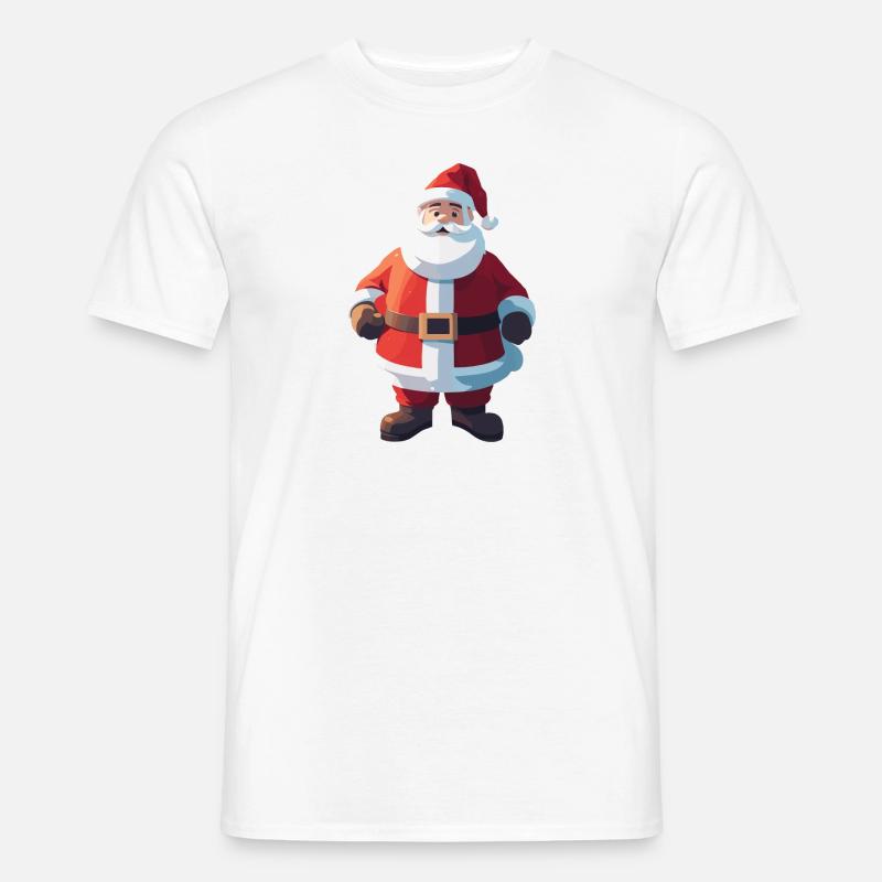 Weihnachtsmann Low Poly Weihnachten - Männer T-Shirt - Weiß
