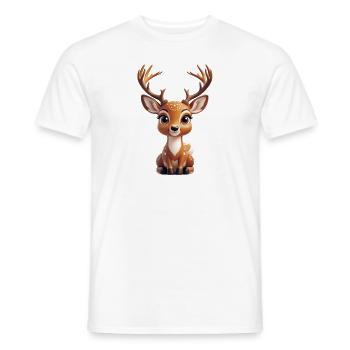 Reh - Männer T-Shirt - Weiß - Vorne - AI Model Male 178 dark (178cm)