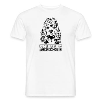 American Cocker Spaniel Life est meilleure Wilsigns - T-shirt homme - blanc - Devant - AI Model Male 178 dark (178cm)